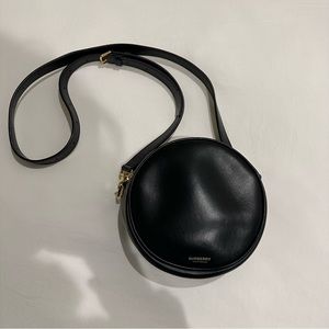 Burberry Louise Round Bag in Black Leather